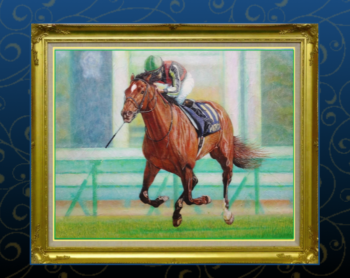 愛馬油彩画(受注制作 秋華賞・オークス・桜花賞)○リバティアイランド