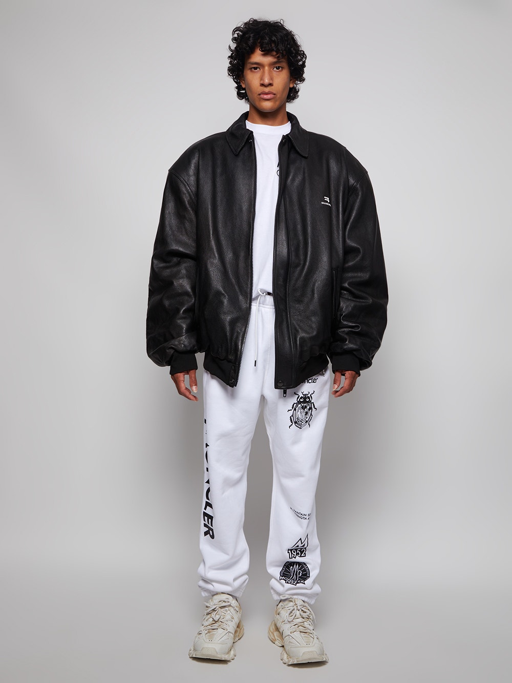 Sporty B Taxi Blouson Leather Bomber Jacket Black | The Webster