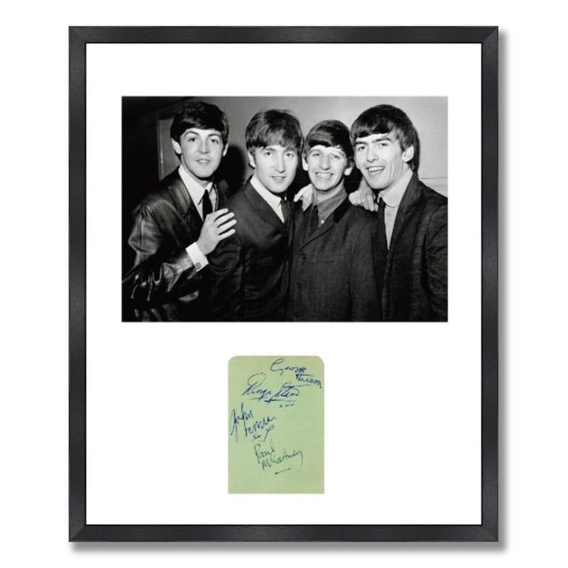 ビートルズ サイン 証明書付 4人 レットイットビー 額縁 The Beatles