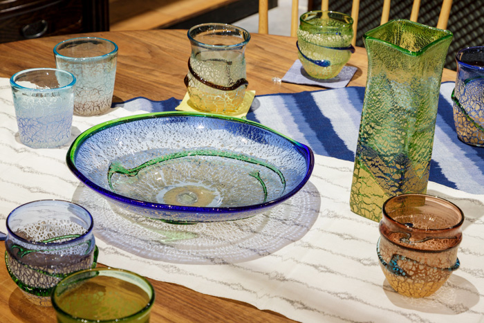 琉球ガラス 稲嶺盛吉 フードカバー 蚊帳 オトーリグラス 琉球ガラス