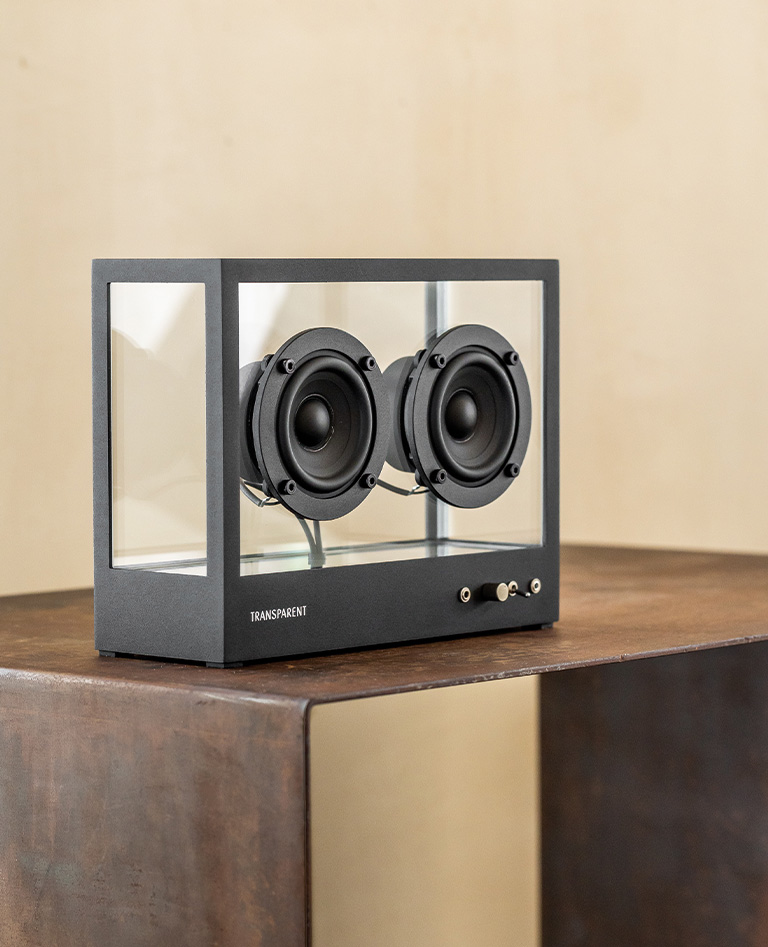 透明スピーカー (黒) おしゃれ Jayine Cassette Mini 透明スピーカー