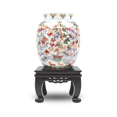 国立故宮博物院 3D文物鑑賞-3D文物-明 万暦 五彩百鹿図尊