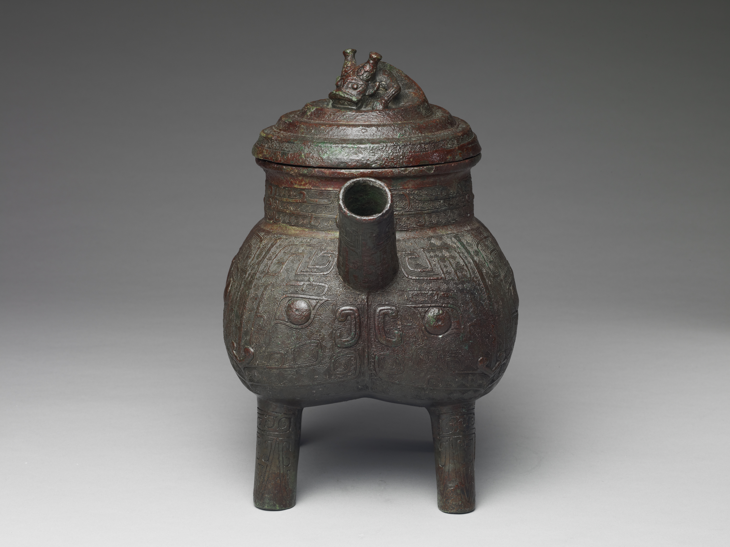 中国古美術 特大青銅器 盉 高さ：約50cm 重さ：約10kg 銅製品