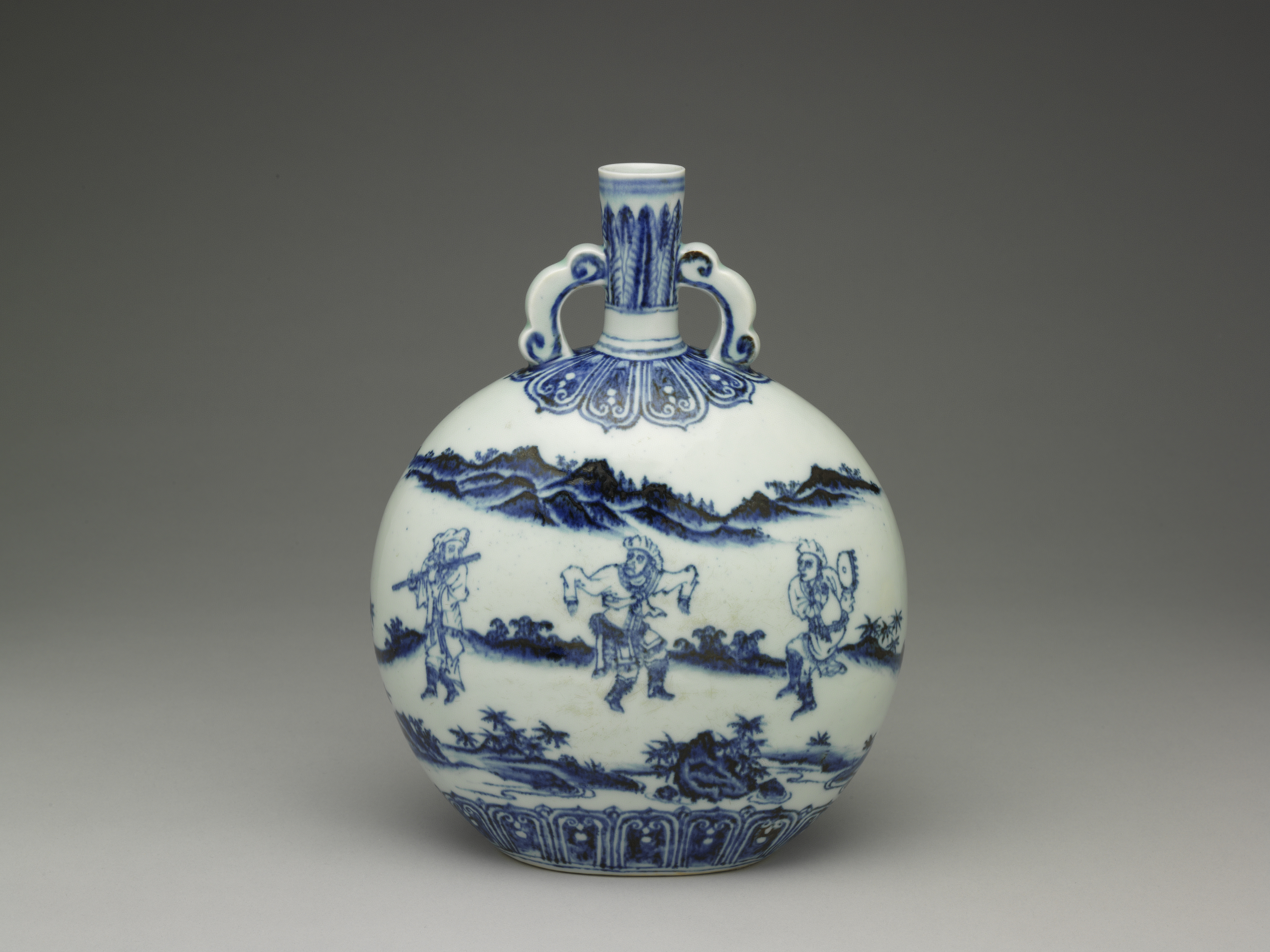 青花龍文象耳瓶 染付 瓶 壺 鳳凰 象 中国 中華 青花龍文象耳瓶 染付 瓶