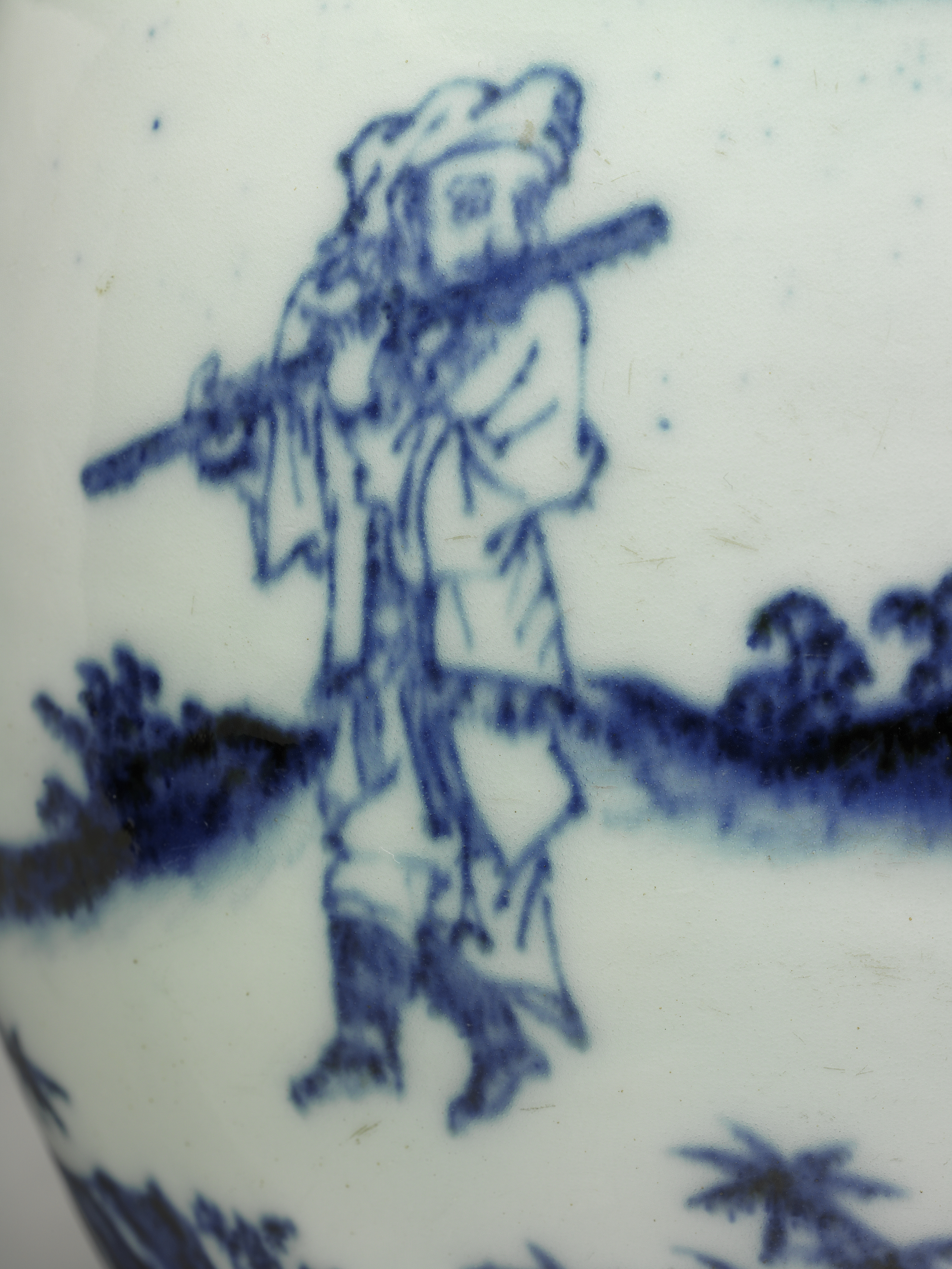 国立故宮博物院 3D文物鑑賞-3D文物-明 永楽 青花人物紋如意耳扁壺