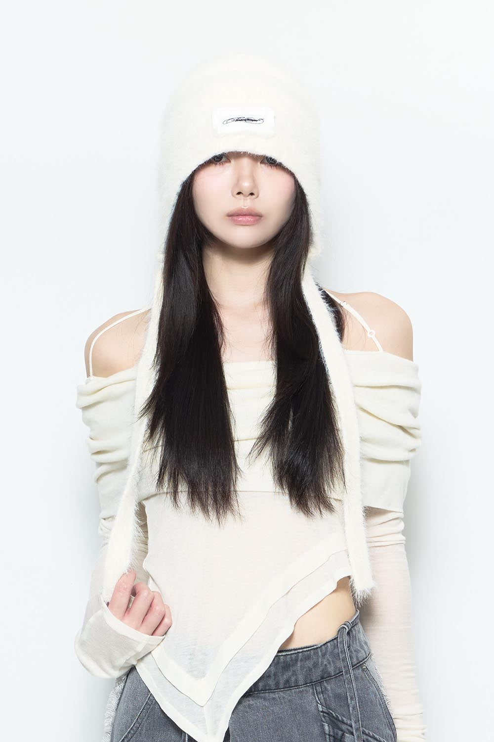 THEREDTHREAD / ザレッドスレッド】S fuzzy knit beanie