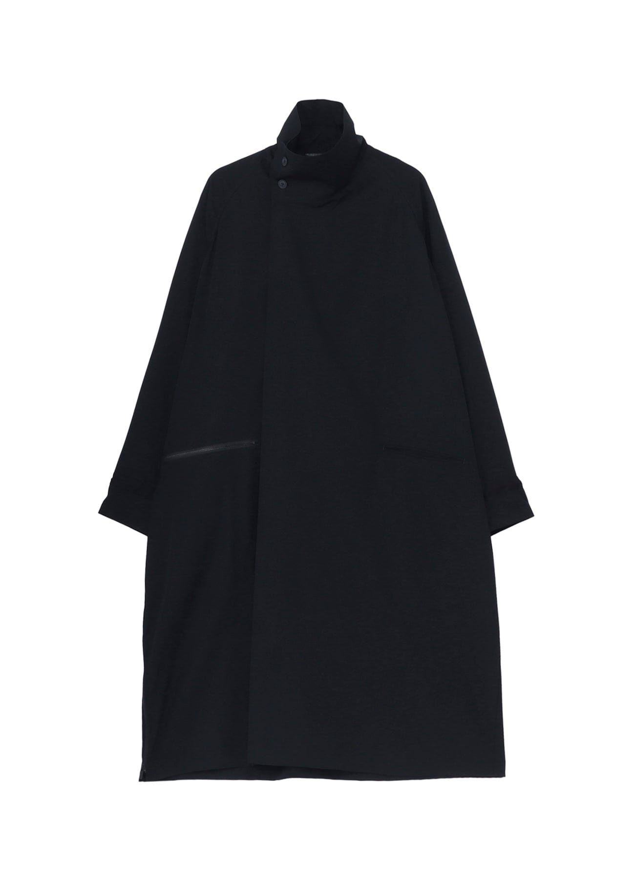 WOOL GABARDINE CROSS SHAPED ZIPPER COAT(XS Black): Yohji Yamamoto
