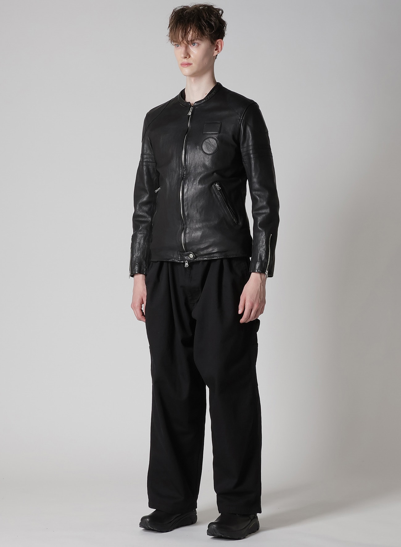 JAPAN HORSE WASHED SINGLE RIDERS(M Black): Yohji Yamamoto POUR