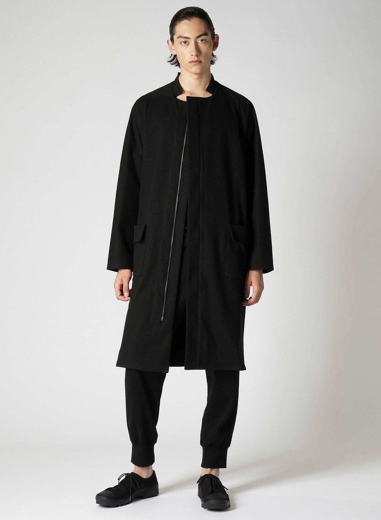 30/3 TIGHT TENSION SINGLE JERSEY ZIPPER OPEN LONG BLOUSON(FREE