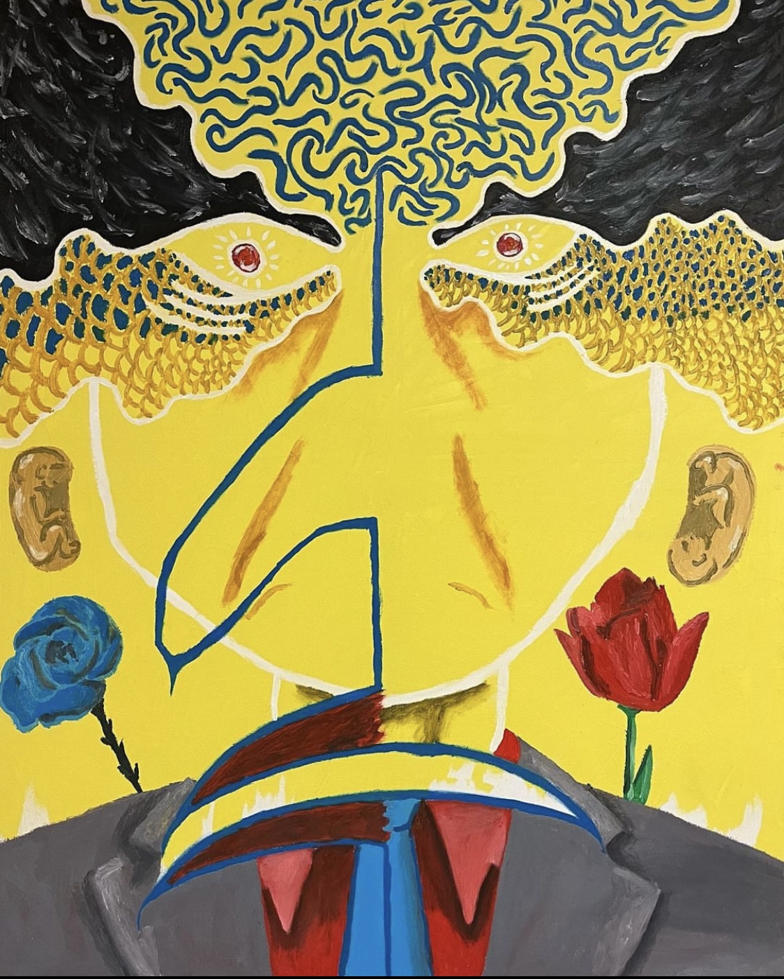 一点物アート】人間毒【現代アート,イラスト】 一点物アート/2023年