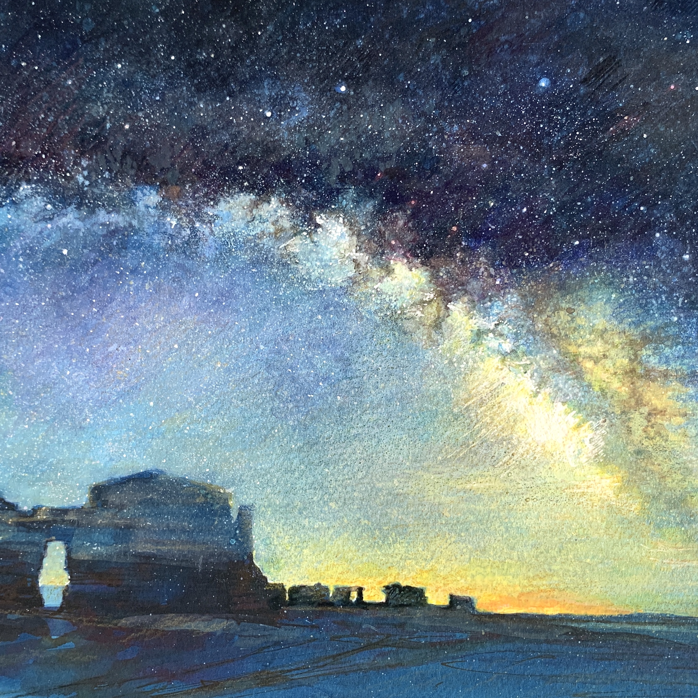 ガラスペンアート〖 Milky Way Galaxy〗（ B4サイズ 額入り）インク