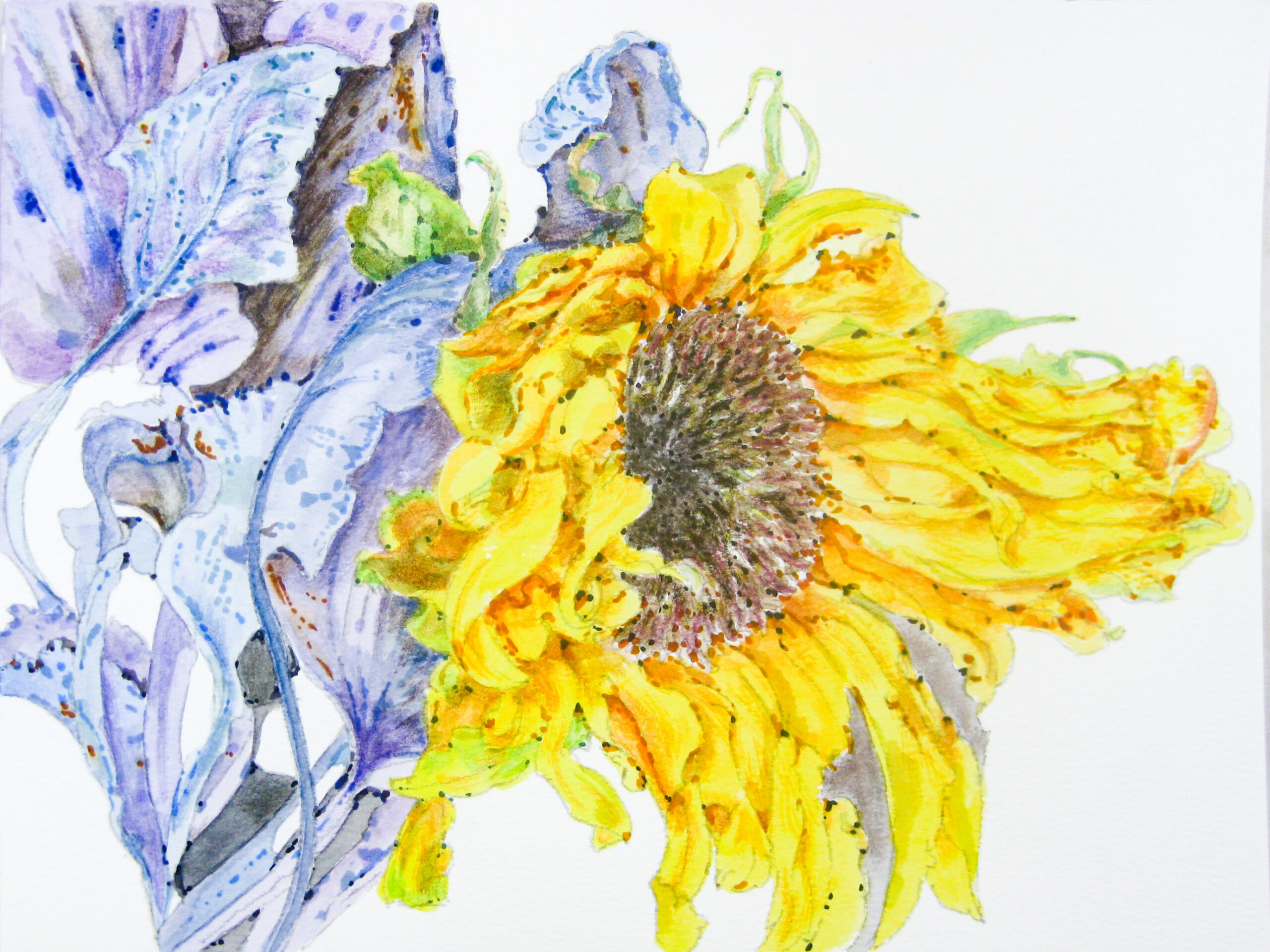 花の肖像画 ひまわり | Kaji Yoco ｜インテリア絵画 アートの専門通販