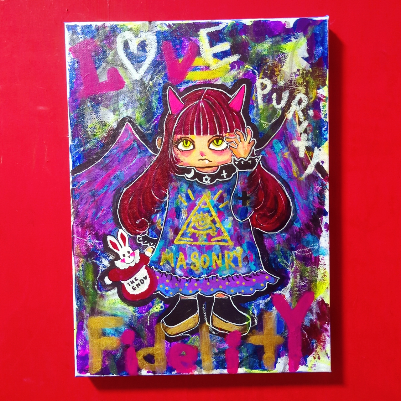 一点物アート】人間毒【現代アート,イラスト】 一点物アート】人間毒