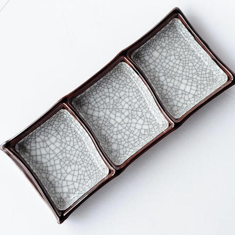 サトウハチロー 皿 角皿 四方皿 砥部焼 2枚 森かのう画 伊予 昭和