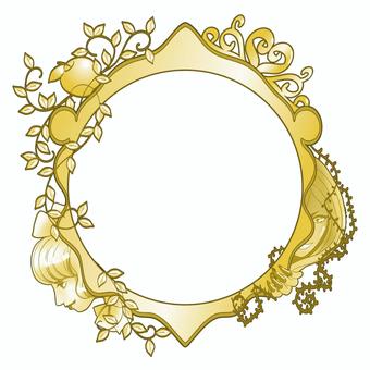 白雪姫モチーフ円形フレームイラスト - No: 24617335｜無料イラスト