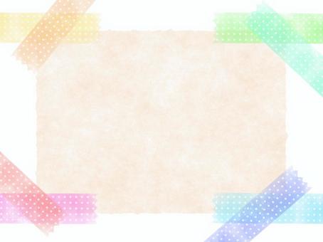 背景 フレーム マスキングテープ 水玉 イラスト - No: 2271580｜無料