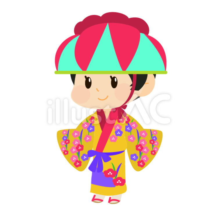 沖縄の琉球舞踊の絵です