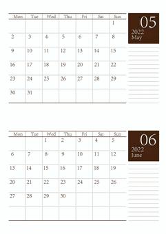 2022年カレンダー 8月 9月 セットイラスト - No: 22949292｜無料