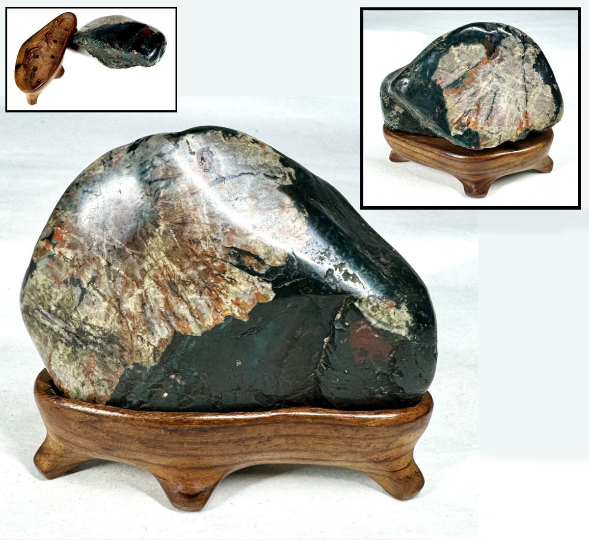 天然石 鑑賞石 瑪瑙 原石 唐木台付 置物 Z 8612 【公式通販】