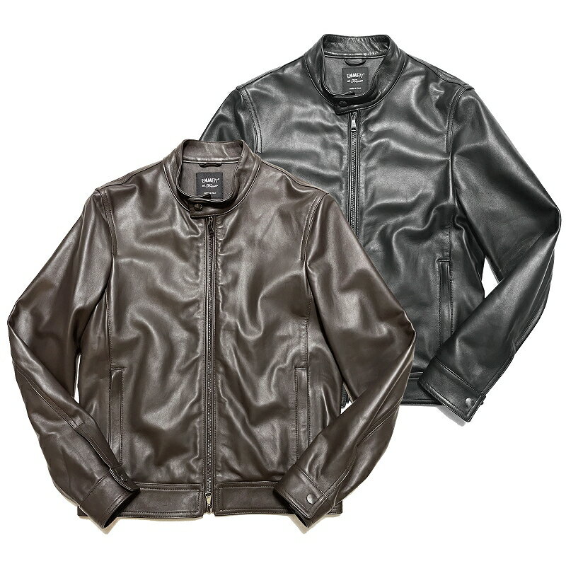 EMMETI ダークブラウン シングルライダースジャケット 楽天市場