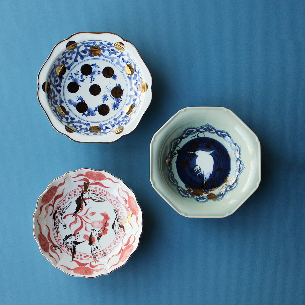 皿□飛流直下三千尺疑是銀河落九天（李白）膾皿 なます皿 6枚 山水