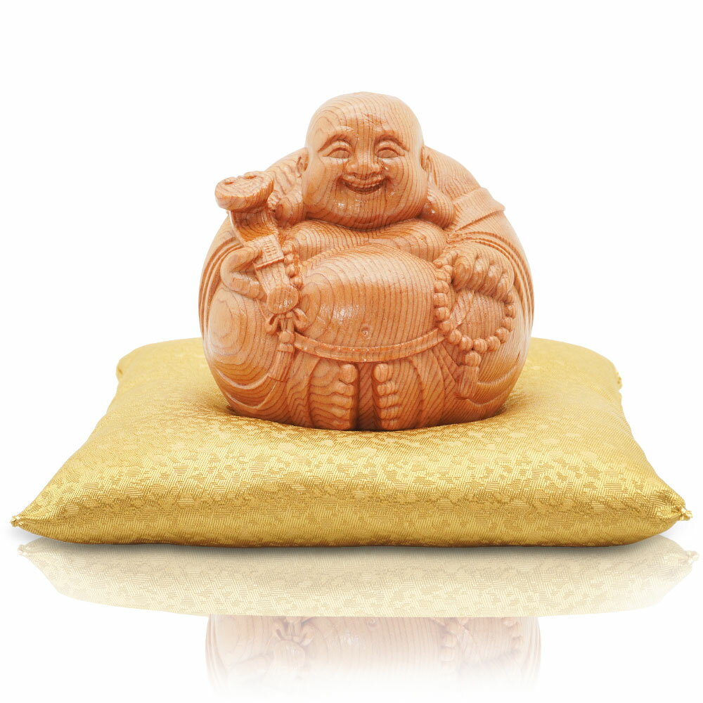 銘木屋久杉 布袋様 国産無垢 置物 縁起物