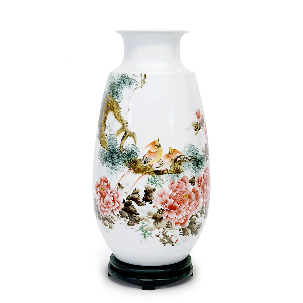 青花龍鳳呈祥瓶 水養花瓶 陶磁器 現代工芸品 美術品 装飾品 青花龍鳳呈