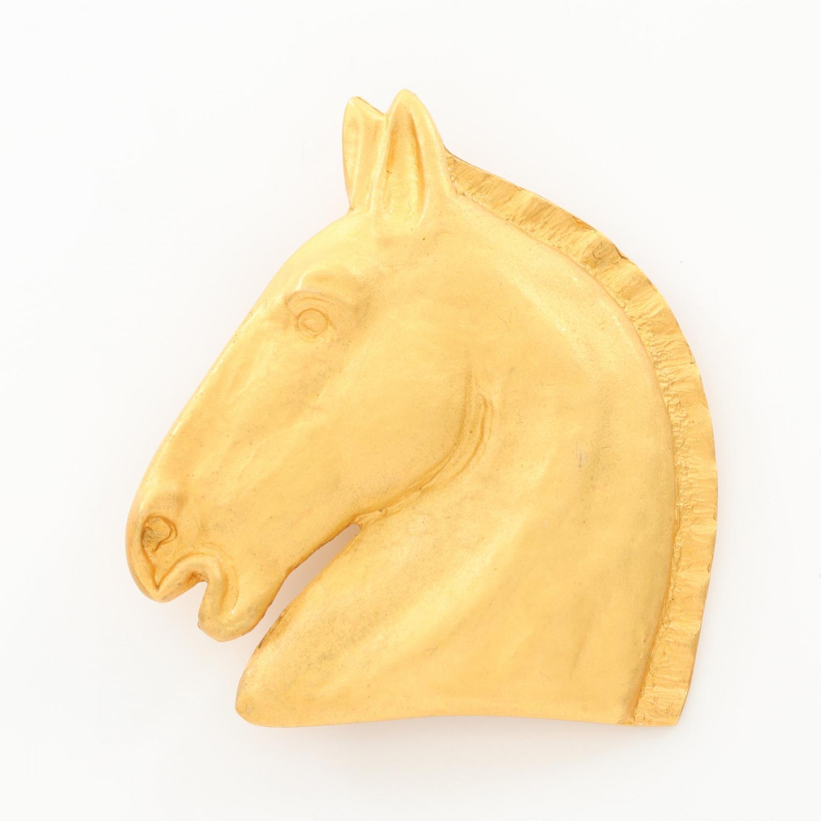 エルメス 馬 ホース モチーフ ピンブローチ ゴールド メッキ