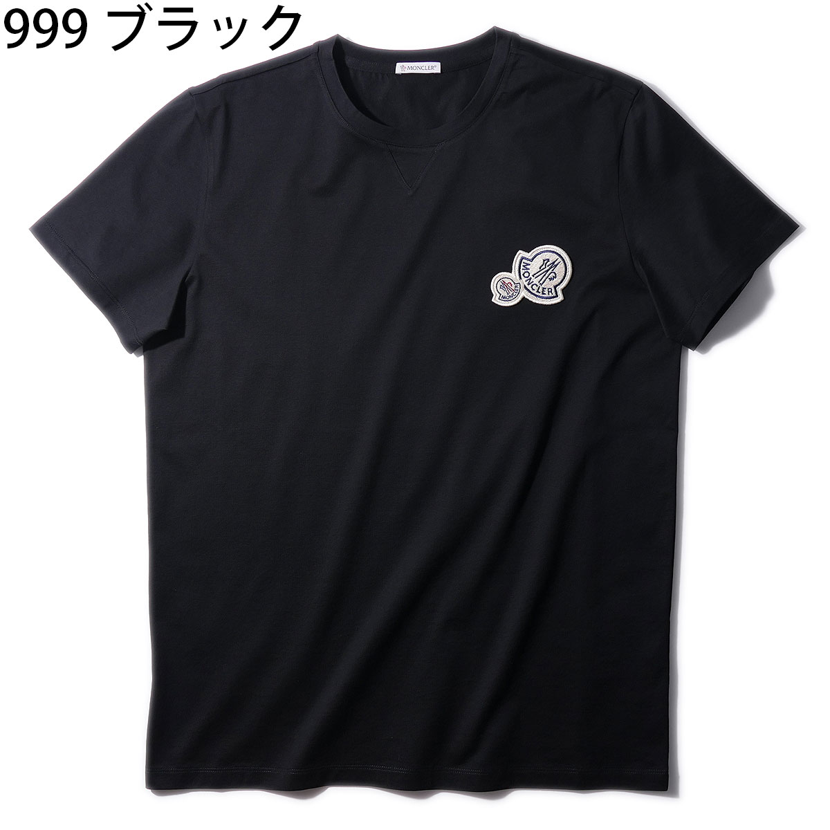 美品］モンクレールダブルワッペンTシャツブラックS