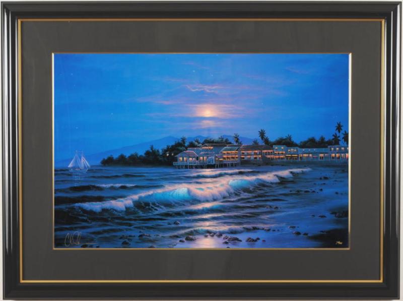 ラッセン ロマンスオブザシー 額装品 アート ハワイ 風景画 夕日 海