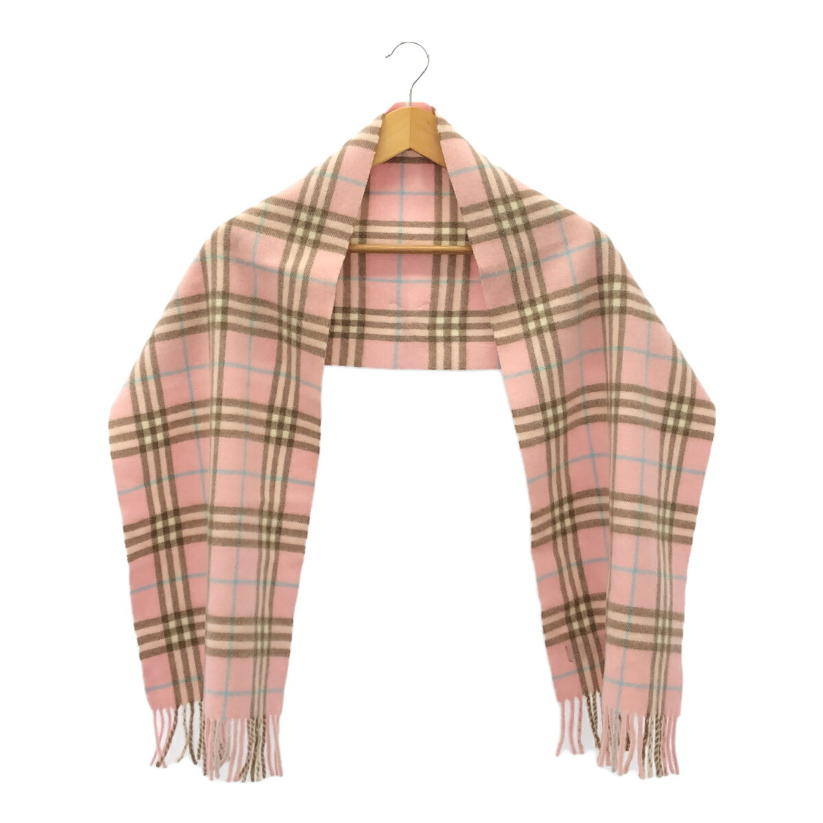 BURBERRY チェック柄マフラー ピンク グレー BURBERRY チェック柄