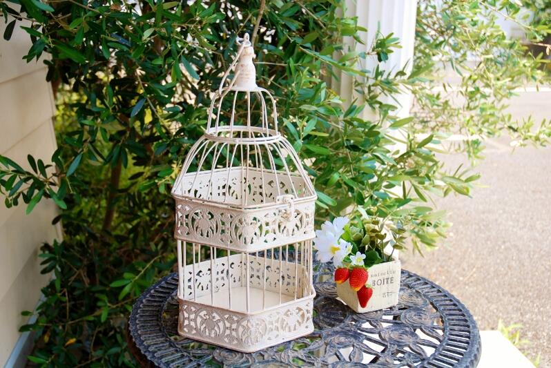 ヴィンテージ ジャンクガーデンなど！古い金属製の鳥かご ドライ