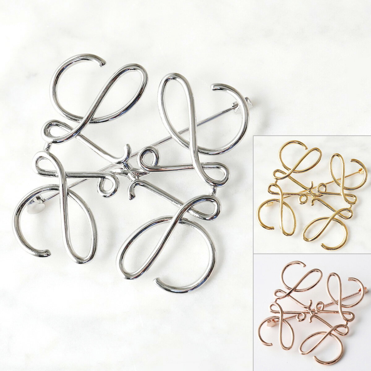 早いもの勝ち】ロエベ ブローチ アナグラム 正規品 シルバー 【公式通販】