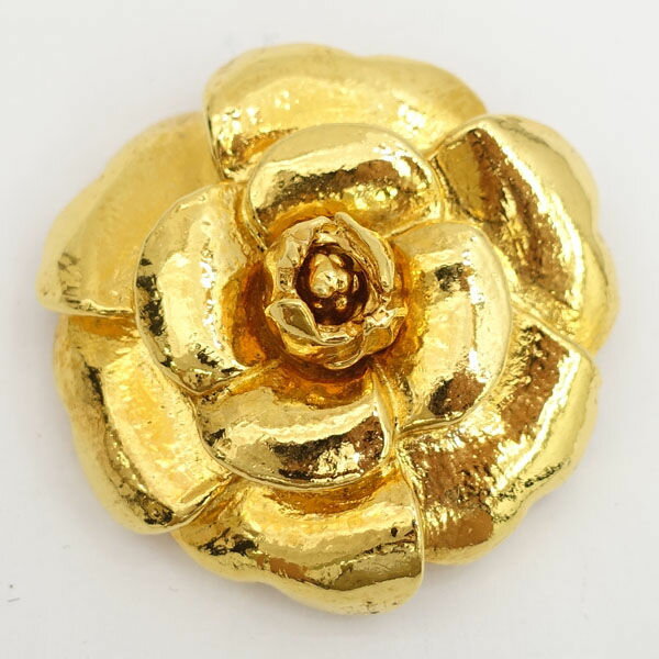 CHANEL シャネル カメリア コサージュ ピンブローチ ベロア イエロー