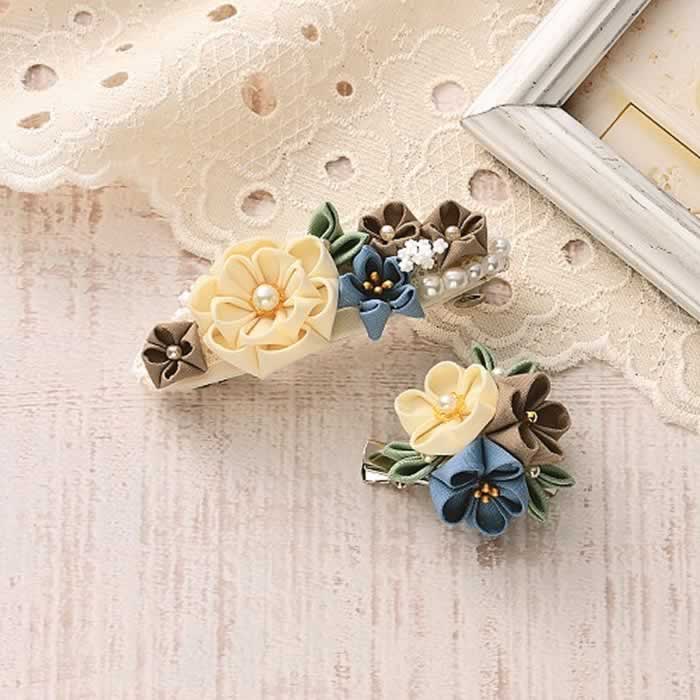 YUN様専用 犬用バレッタ つまみ細工 ハンドメイド