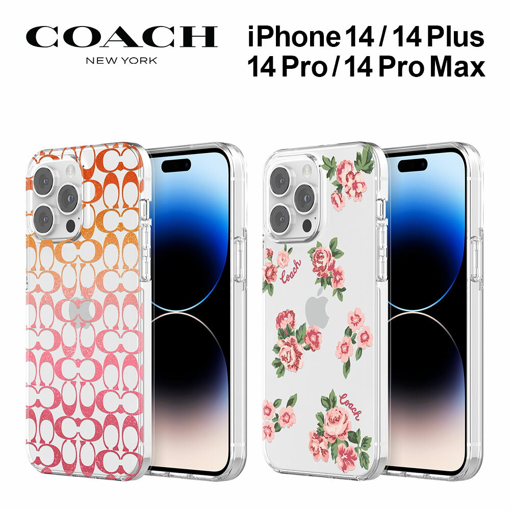 COACH iPhone14PRO手帳型ケース シグネチャー花柄
