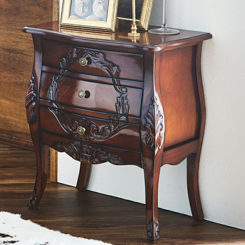 フランスアンティーク猫脚ベッドサイドキャビネット/ナイトテーブル机