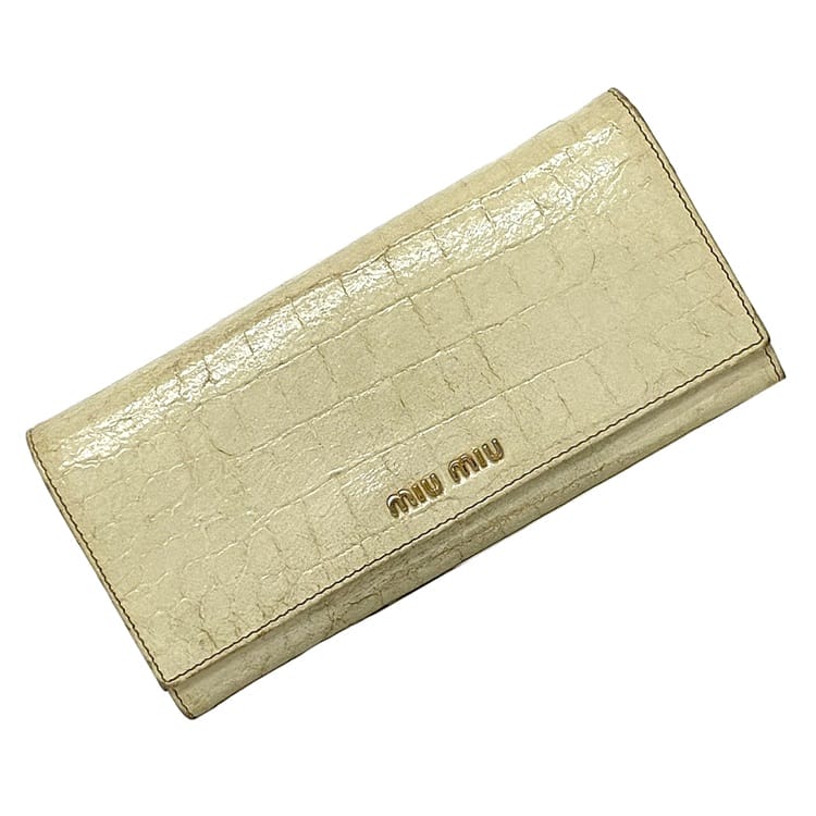 ❥専用❥ miu miu ゴールド 二つ折り財布 ミュウミュウ（Miu Miu