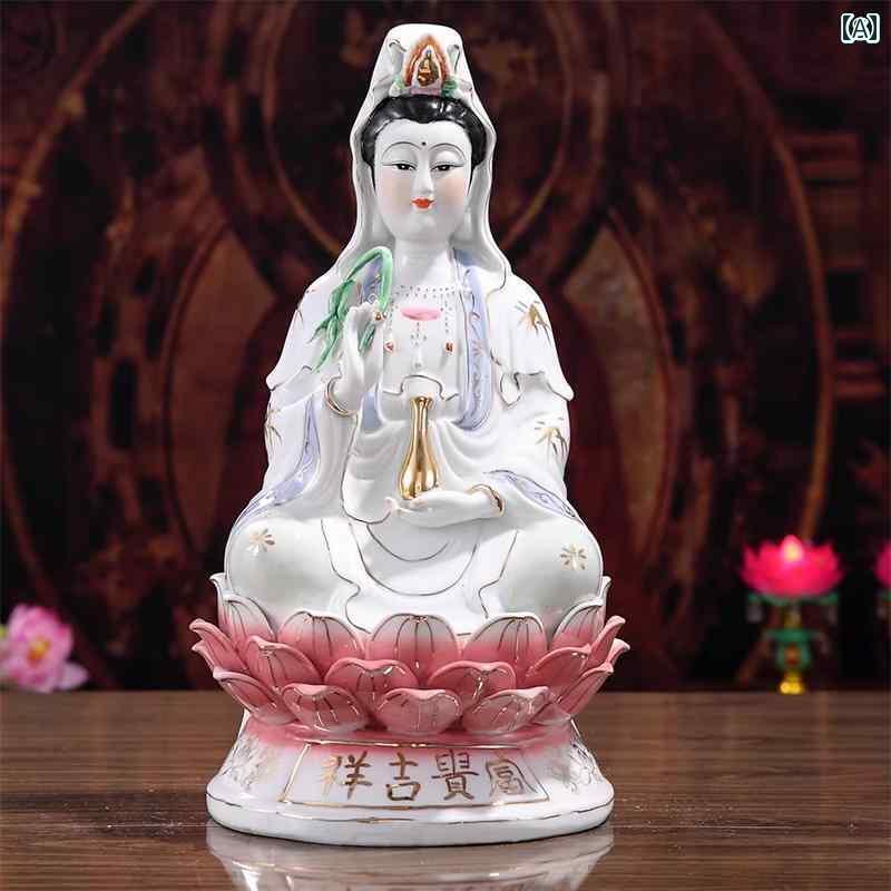 藤原陶臣 備前焼 観音菩薩立像 童 仏像 置物 細工物 工芸品 観音さま