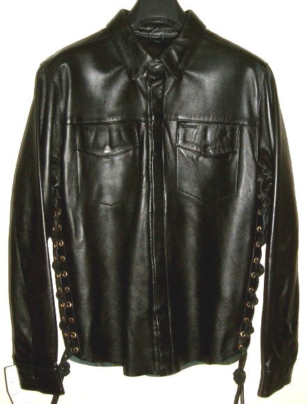 本格！OUTLAW アウトロー 牛革オールレザー 立ち襟 シングルライダース