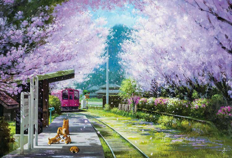 油彩画 長岡卓 「お兄ちゃんと はい、ポーズ」 額付き 直筆サイン入り