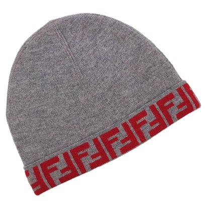 FENDI ズッカ柄 ニット帽 ウールマーク ブラウン FENDI ズッカ柄