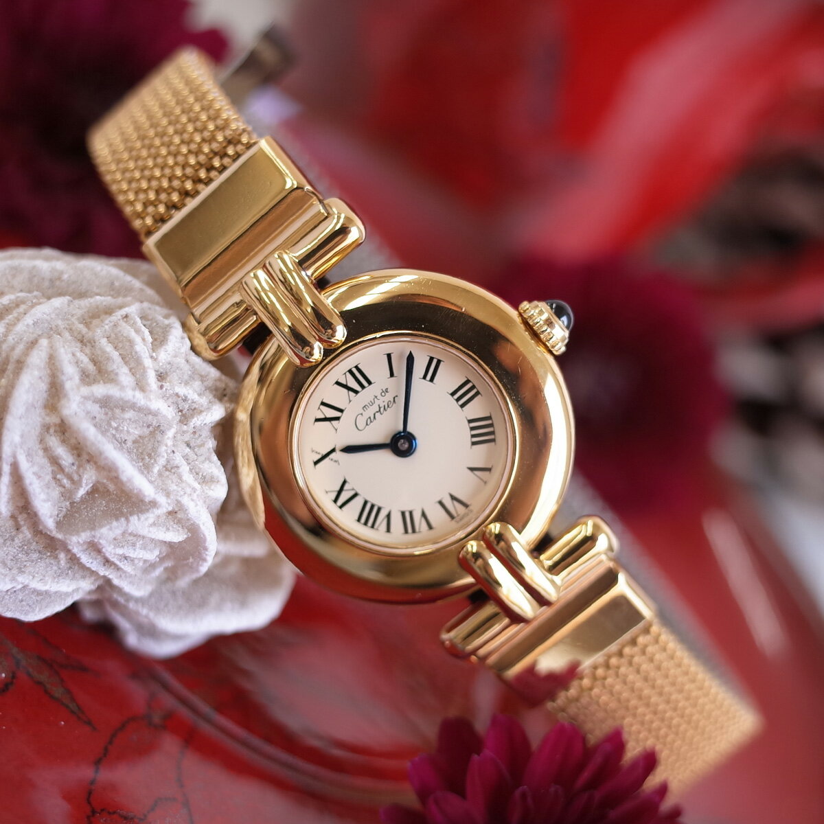 Cartier マストコリゼ ヴェルメイユ ヴィンテージ 腕時計 アイボリー