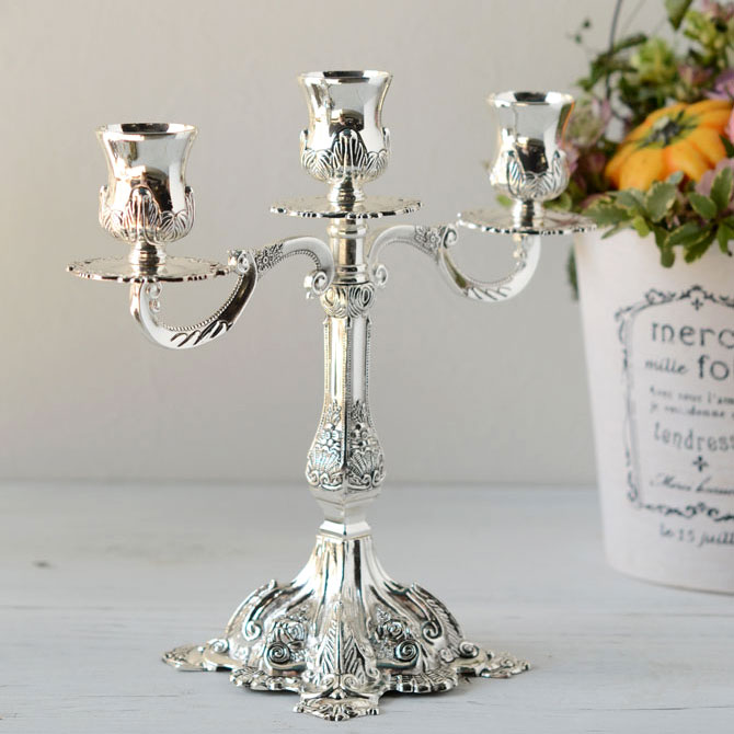 お洒落なアンティーク調】シルバーのキャンドルスタンドのおすすめ