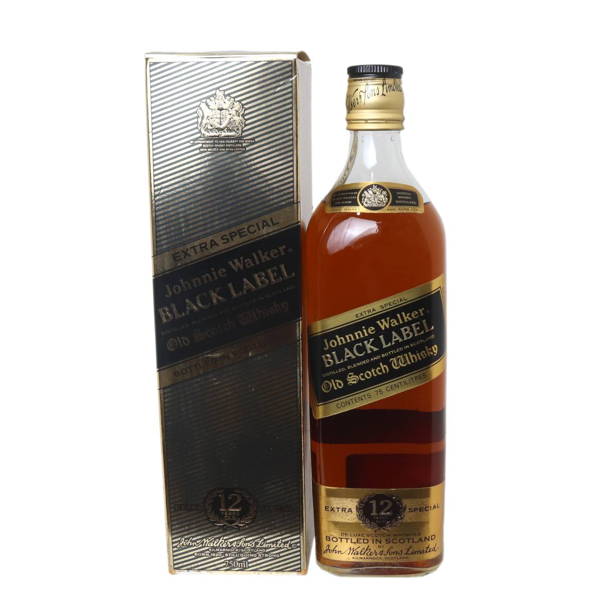 希少】ジョニーウォーカー ブラックラベル 金キャップ 白紋章 特級