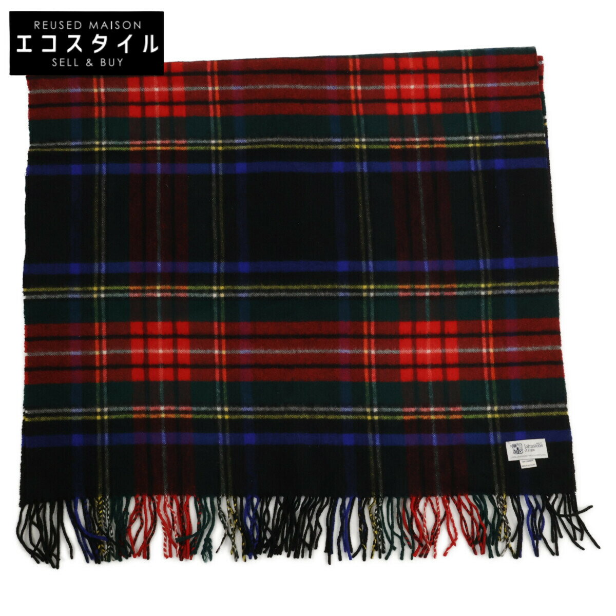 楽天市場】ジョンストンズ マフラー ブラックスチュワートの通販