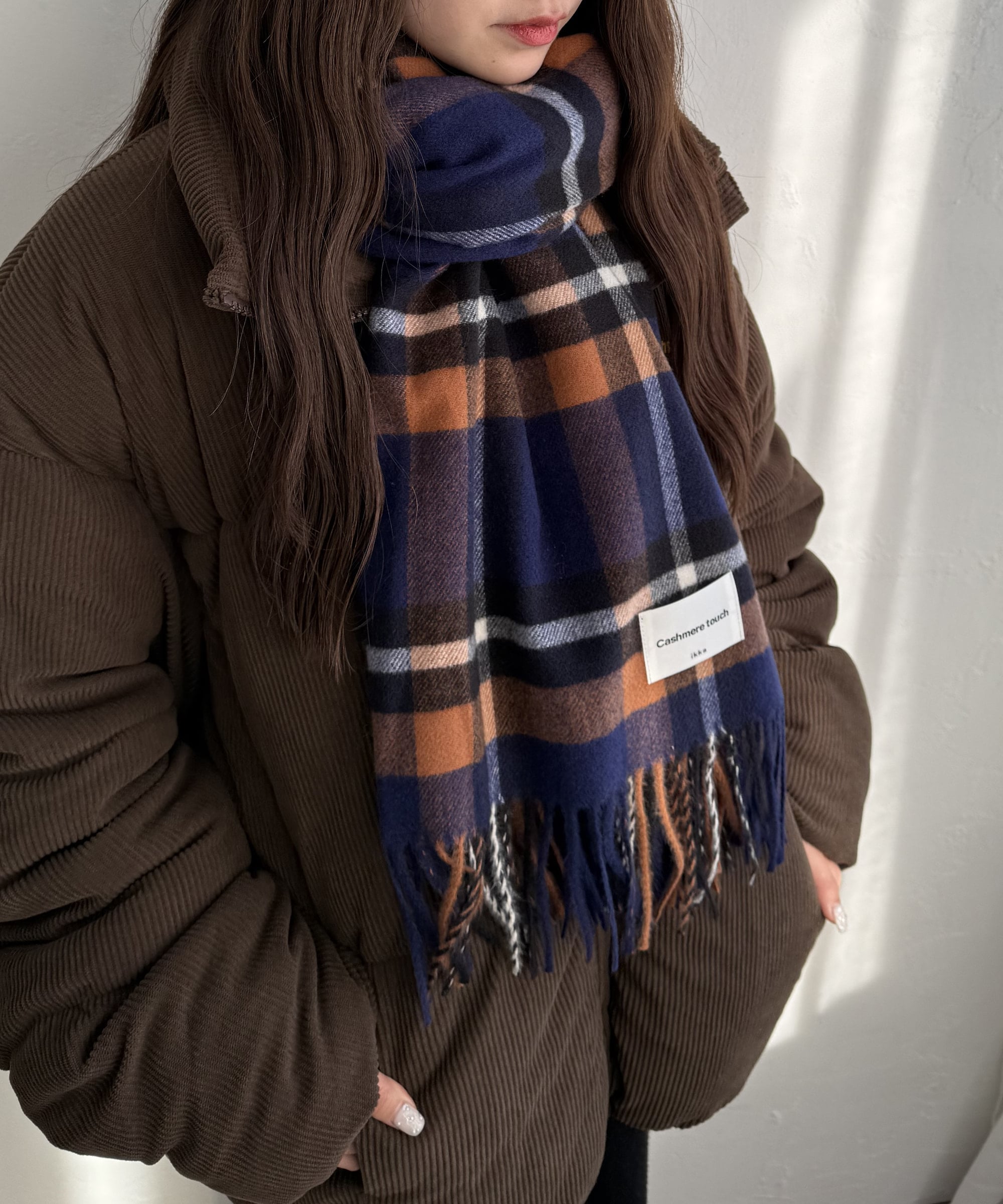 楽天市場】ネイビー（柄チェック）（マフラー・スカーフ｜バッグ・小物