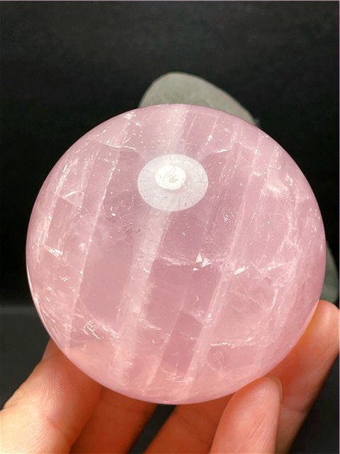 ローズクォーツ 虹 スフィア 4.0㎝ 91.2 透明感 プリズム レインボー