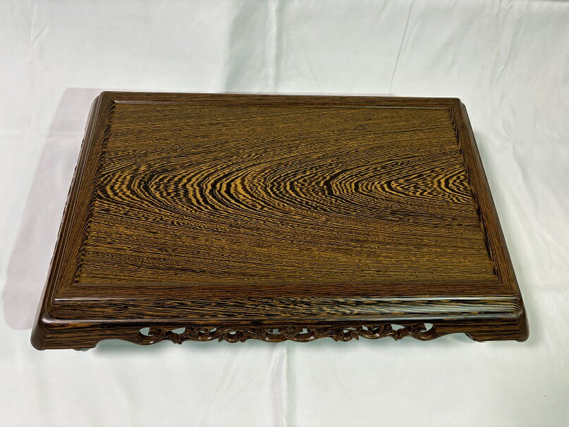 高級唐木花台 透かし彫り 紫檀 盆栽花台 懸崖花台 加藤工芸ランプ 計2