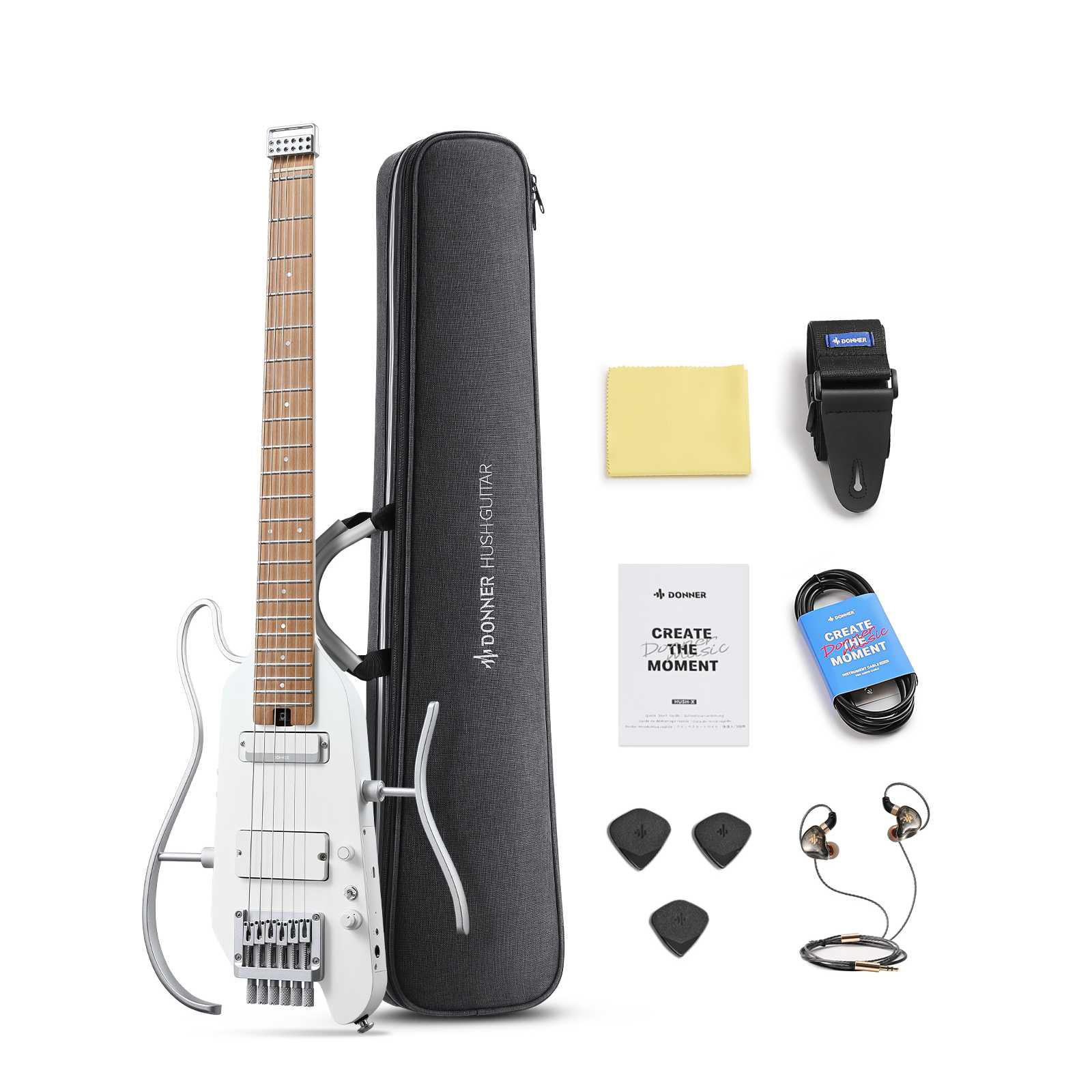 y 白色 エレキギター SELDER アンプコード ギターケース付き y 白色